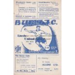 BURY / LEEDS Programme Bury v Leeds United 27th August 1952. Midweek afternoon match. Small