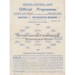 1942 CHALLENGE MATCH Chelsea single sheet programme for the unofficial challenge match between the