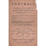 DULWICH - ARMY SERVICES CORPS 1914 Dulwich Hamlet single sheet programme v Army Service Corps, 17/