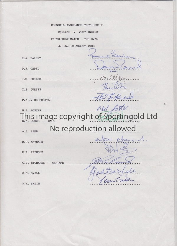 ENGLAND CRICKET AUTOGRAPHS Four signed A4 sheets: v. West Indies at Headingley 1969 X 11 inclduing