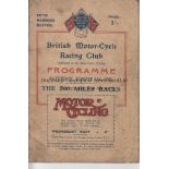 MOTOR CYCLING Programme for the British Motor-Cycle Racing Club Members Meeting 15/8/1925, cover