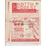 NOTTINGHAM FOREST Six Nottingham Forest home programmes, 49/50 v Ipswich and Norwich and 50/51 v