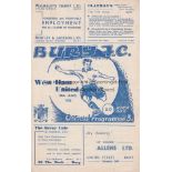 BURY / WEST HAM Programme Bury v West Ham United 30th August 1952. No writing. Generally good