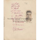 PLYMOUTH ARGYLE AUTOGRAPHS 1938/9 An album sheet with 12 signatures including Wharton, Davies,