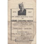 DRUMCONDRA V DONCASTER ROVERS 1952 Programme for the Jim Larkin Memorial Fund at Dalymount Park 9/