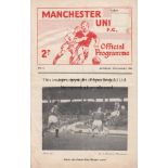 MAN UTD POSTPONED 1960 Manchester United postponed match home programme, Reserves v Manchester