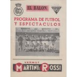 MADRID - FULHAM 1949. Issue of "El Balon" dated 4/6/49 with preview of Madrid Select v Fulham