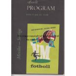 WORLD CUP 1958 Programme Mexico v Sweden 8th June 1958 in Stockholm. No writing. Good