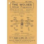 WOLVES - CREWE 45 Single sheet Wolves home programme v Crewe, 13/1/45, League Cup qualifier, small