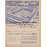 EVERTON - ASTON VILLA 1938-39 Everton home programme v Aston Villa, 29/4/1939, final home game of