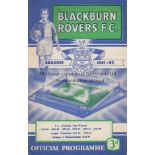 BLACKBURN - MAN UTD 61-2 Blackburn home programme, v Manchester United 23/12/1961, the match was