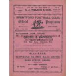 BRENTFORD - WEST HAM 1934 Large format Brentford home programme v West Ham, 8/9/1934, slight