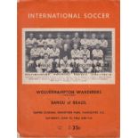 BANGU - WOLVES 63 Programme, Wolves v Bangu, 15/6/63 at Vancouver, Wolves drew 2-2, pencil score