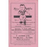 NEW BRIGHTON - MANSFIELD 49-50 New Brighton home programme v Mansfield, 1/4/50, slight fold,