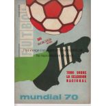 1970 WORLD CUP Mexican 48-page tournament programme, Spanish language, titled ''FUTBOL Mundial