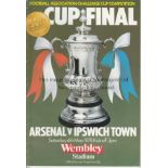 SIGNED FA CUP FINAL PROGRAMME FA Cup Final 1978 Arsenal v Ipswich Town at Wembley signed by 16