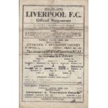 LIVERPOOL - STOCKPORT 45 Single sheet Liverpool home programme v Stockport, 13/1/45, Football League