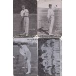 YORKSHIRE CCC Four b/w postcards from 1905 issued by Hawkins of Brighton, including a team group and