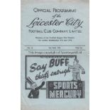 LEICESTER / MIDDLESBROUGH Programme Leicester City v Middlesbrough 2nd April 1938. Some slight