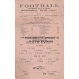 DULWICH - WOKING 1920 Single sheet Dulwich Hamlet home programme, Reserves v Woking Res, 18/12/1920,