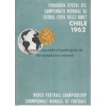 1962 WORLD CUP Official 32-page tournament programme for the Championships held 30 May to 17 June