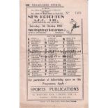 NEW BRIGHTON - ROTHERHAM 50-51 New Brighton home programme v Rotherham, 7/10/50, fold, score on