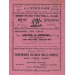 BRENTFORD - SOUTHAMPTON 1933 Large format Brentford home programme v Southampton, 28/10/1933. Good-