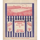 HUDDERSFIELD - EVERTON 1931-2 Huddersfield home programme v Everton, 7/11/1931, Everton Championship