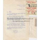 TICKET ARSENAL 1950 Match ticket for Arsenal v Burnley 11/2/50, FA Cup, West Stand reserved seat