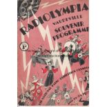 RADIOLYMPIA 1935 Radiolympia Vaudeville Souvenir programme, National Radio Exhibition Olympia August