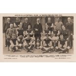 ASTON VILLA Black & white team group postcard of the Winners of the English Cup 1913 issued by