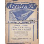 EVERTON - STOKE 1937 Everton home programme v Stoke, 27/11/1937, cover re-attached and some