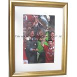 ALEX FERGUSON AUTOGRAPH An 18" x 12" framed and glazed colour photograph of Manchester United