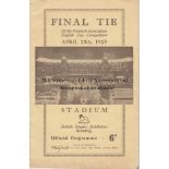 1925 CUP FINAL Official programme, 1925 Cup Final, Cardiff v Sheffield United, pencil changes noted,