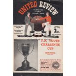 MAN UTD - WOLVES 57/8 Manchester United Youth Cup Semi- Final programme v Wolves, 22/4/57, the match