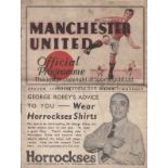 MANCHESTER UTD - ENGLAND 1936 Manchester United programme dated 25th March 1936 for full England