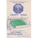 1958 CHARITY SHIELD Official programme, 1958 Charity Shield, Bolton v Wolves, 6/10/58 at Burnden