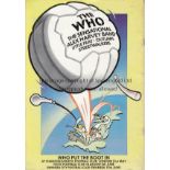 THE WHO Official concert programme for shows held at Charlton, Swansea and Celtic Football grounds