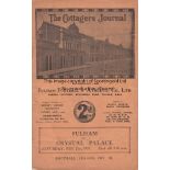 FULHAM - CRYSTAL PALACE 1931 Fulham home programme v Crystal Palace, 21/2/1931, fold, staples