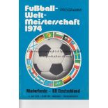 1974 WORLD CUP FINAL 1974 World Cup Final programme, Netherlands v West Germany, 7/7/74 in