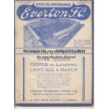 EVERTON - BRENTFORD 1937 Everton home programme v Brentford, 11/9/1937, slight creasing, staple