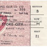 1964 LEAGUE FINAL Leicester City v Stoke City ticket for the second leg played 22 April 1964 at