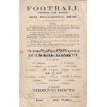 DULWICH - THORNYCROFTS 1919-CUP Single sheet Dulwich Hamlet home programme v Thornycrofts, 6/12/