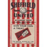 SHEFFIELD UTD - ROTHERHAM 44-45 Sheffield United home programme v Rotherham, 6/1/45, fold, some