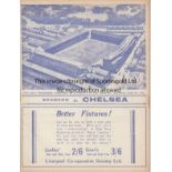 EVERTON - CHELSEA 1938-39 Everton home programme v Chelsea, 3/12/1938, slight folds. Good