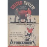 MAN UTD - PRESTON 46-7 Manchester United home programme v Preston, 5/10/46, front and back covers