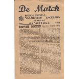 ENGLAND WARTIME 45 Scarce programme, Roode Duivels Vlaanderen ( Red Devils Flanders) v England, 24/