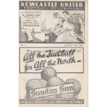 NEWCASTLE - BURNLEY 1938-39 Newcastle home programme v Burnley, 10/9/1938, ex bound volume, complete