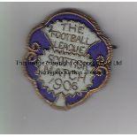 FOOTBALL LEAGUE 1906 Embroidered cloth pin clasp badge. The front has embroidered upon it "The