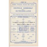SHEF WED - SUNDERLAND 1932 Sheffield Wednesday home programme v Sunderland, 15/10/1932, ex bound